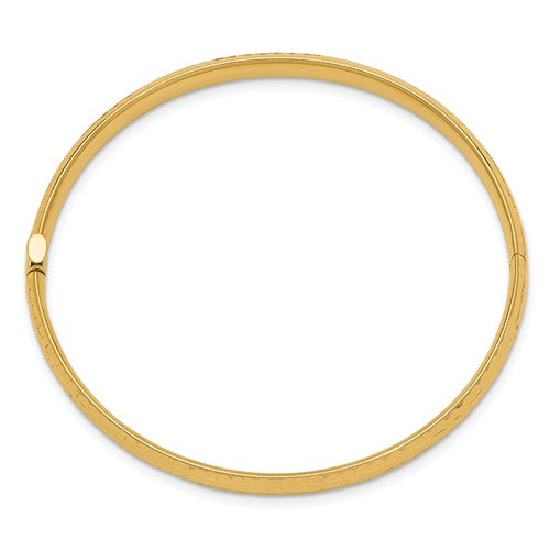 9Carat Yellow Gold 4.75 Child's Hook & Loop Bangle (11mm Widest