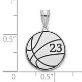 Mini Custom Basketball Charm - Sterling Silver