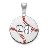 Custom Number Baseball Charm - Sterling Silver